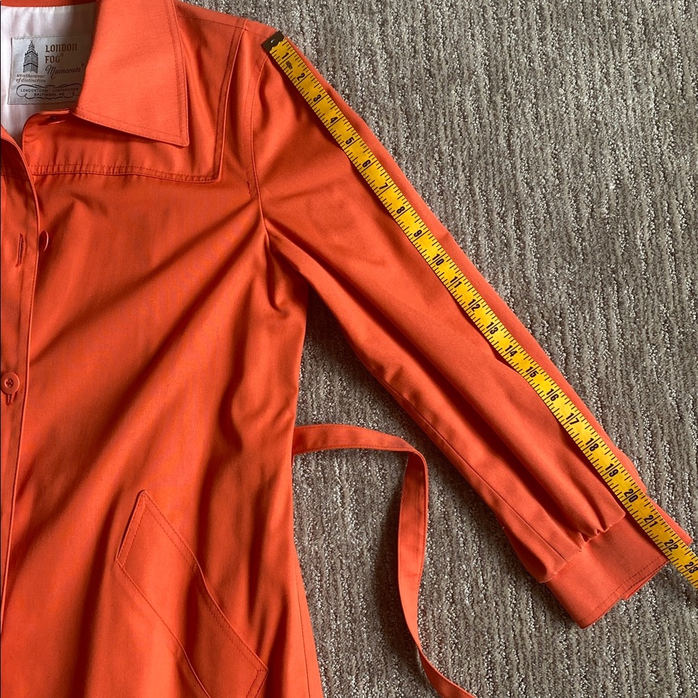 1970s Vintage London Fog Coral Orange Hooded Maincoat Weatherwear Rain Jacket - Picture 15 of 15